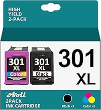 301XL Multipack Ersatz für HP 301 Druckerpatronen für HP 301 XL Patronen Schwarz für HP Envy 4500 5530 4504 4502 Deskjet 2540 2544 2549 3050 Officejet 4630 4632 2620 (1 Schwarz, 1 Farbe, 2er-Pack)