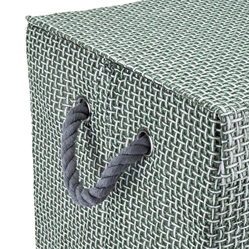 Minky Fabric Laundry Basket, Clothes Foldable Hamper with Lid, Waterproof Lining, Rope Handles, Lightweight, 40 x 30 x 60 cm - Image 2
