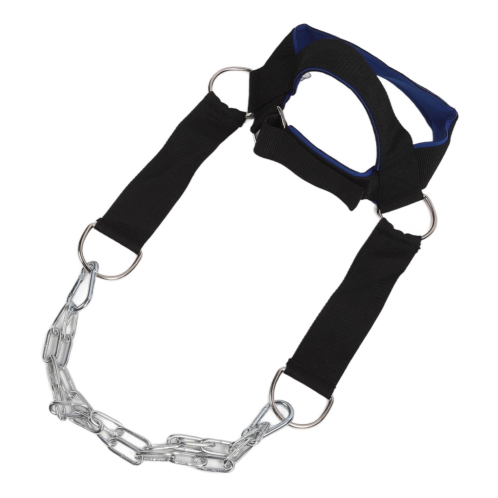 Arnés para el Cuello - Aumenta la Fuerza Central, Apoya la Recuperación de Lesiones - para Gimnasio en Casa - Azul Negro