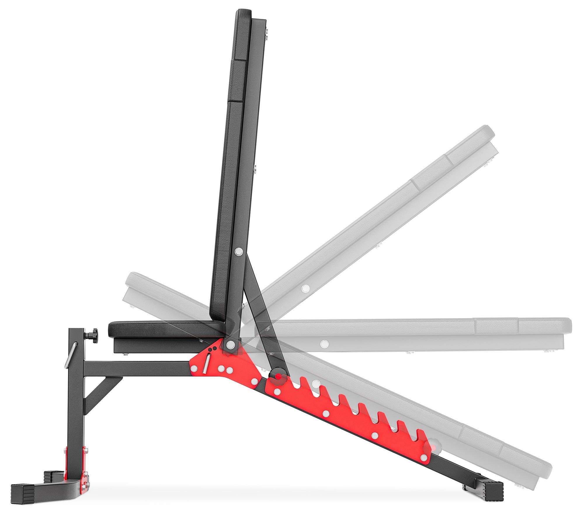 Marbo Sport - Panca pesi regolabile MH-L115 - Struttura robusta e durevole - Seduta e schienale regolabili - Macchina multifunzionale per l'allenamento domestico - Nero