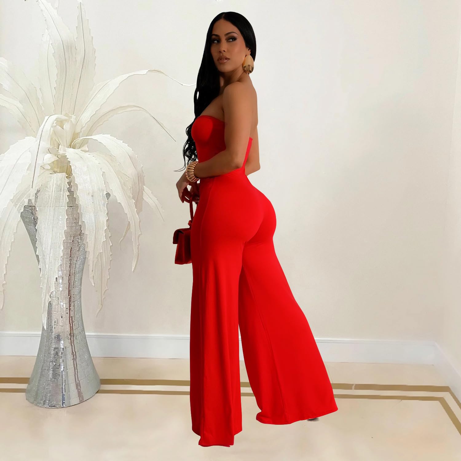 REASERAL Tute sexy da donna serpente senza maniche top pantaloni lunghi tinta unita estate per uscire tute
