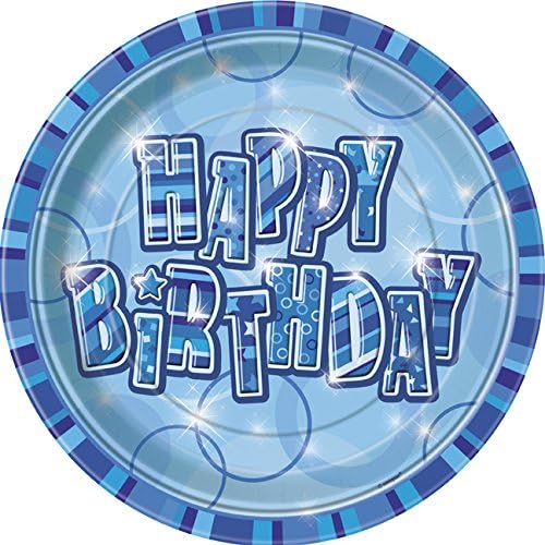 Unique Party 28473 - Glitz Black and Silver Birthday Plastic Tablecloth, 7ft x 4.5ft