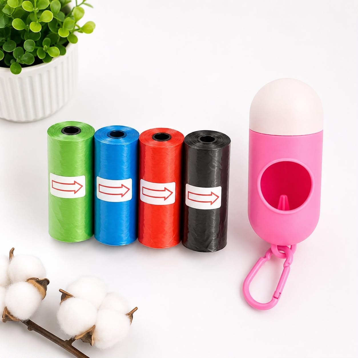 Baby Diaper Disposal Bags with Portable Dispenser Case & 8 Multicolor Refill Rolls (15 Bags Each) | Odor-Control Garbage Bags for Used Diapers, Baby Travel, Stroller & Nursery Essentials (Pink)-image-31