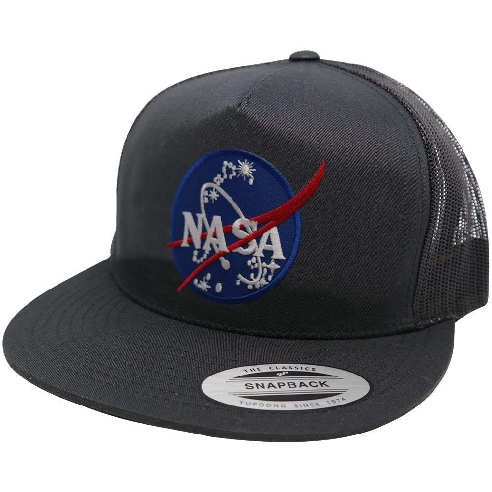 Flexfit5 Panel NASA Insignia Embroidered Patch Snapback Mesh Back Cap