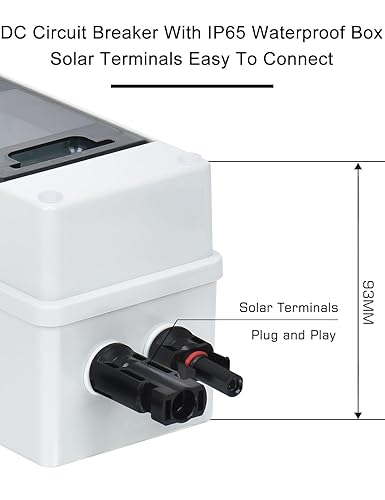 Miniatura 7 de DIHOOL Interruptor de desconexión solar de 30 amperios, disyuntor en miniatura con caja de riel din caja al aire libre para paneles solares