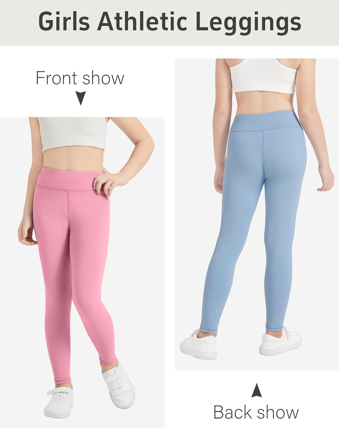 Rolimaka 4 Pack Girls Leggings Kids Athletic Dance Tights Yoga Pants Leggings for Girls Youth Active Running Workout Pants - Image 4