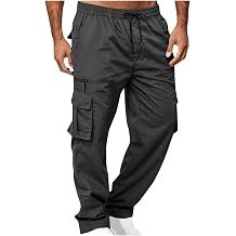 Cargo Work Pants for Men Baggy Drawstring Loose Fit Multi Pocket Work Pant