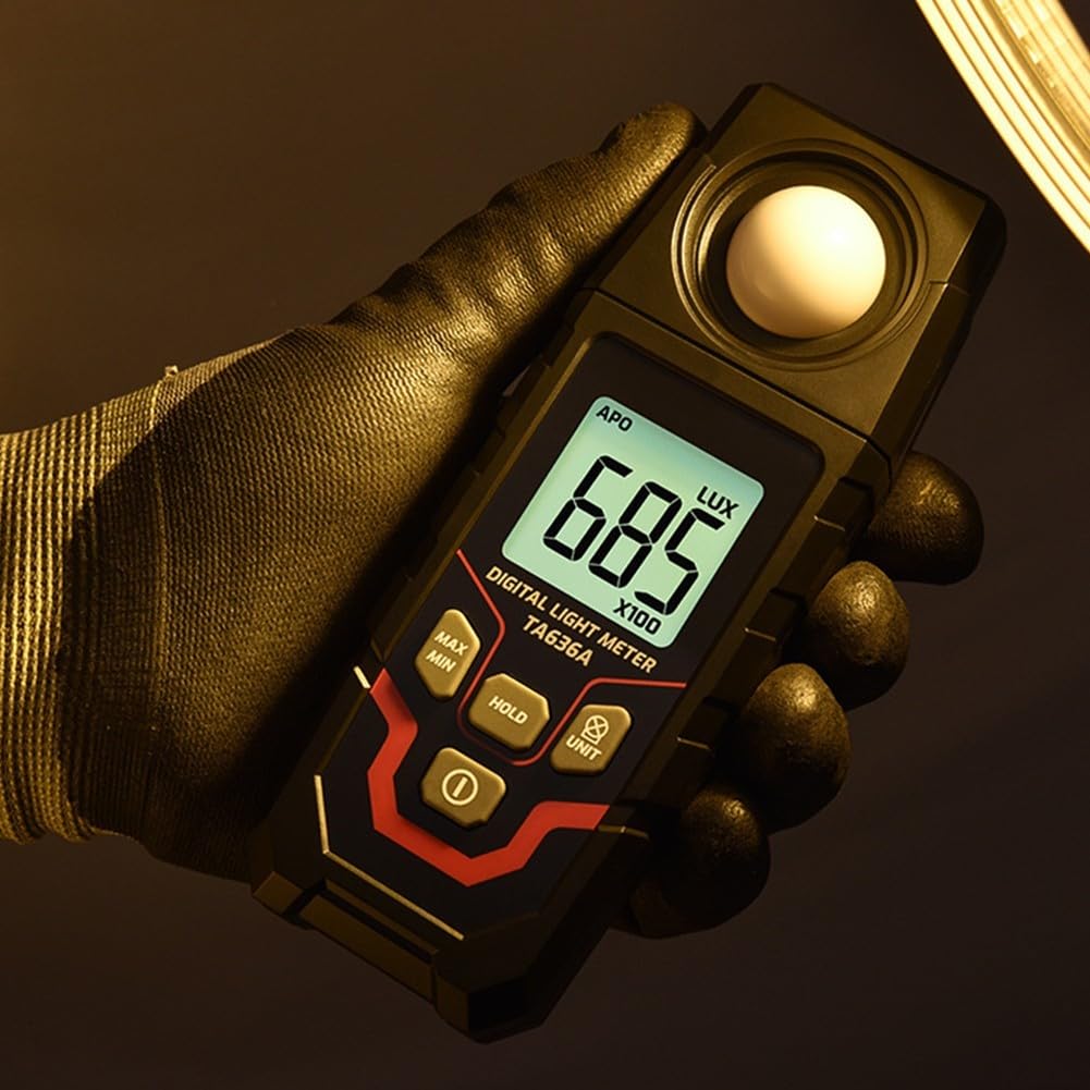 Besttoolifes Lux Meter digitale per uso industriale con alta precisione 0.1-200.000 Lux e misura FC, LCD retroilluminato a 4 cifre, sensore di luce portatile per