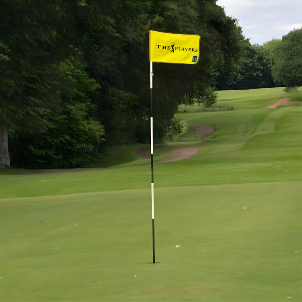 2BUT Bandera PGA para jugadores de golf, bandera verde de golf para patio, jardín, doble costura, nailon 600D, bandera de tubo de regulación (amarillo, 20 x 13 pulgadas)