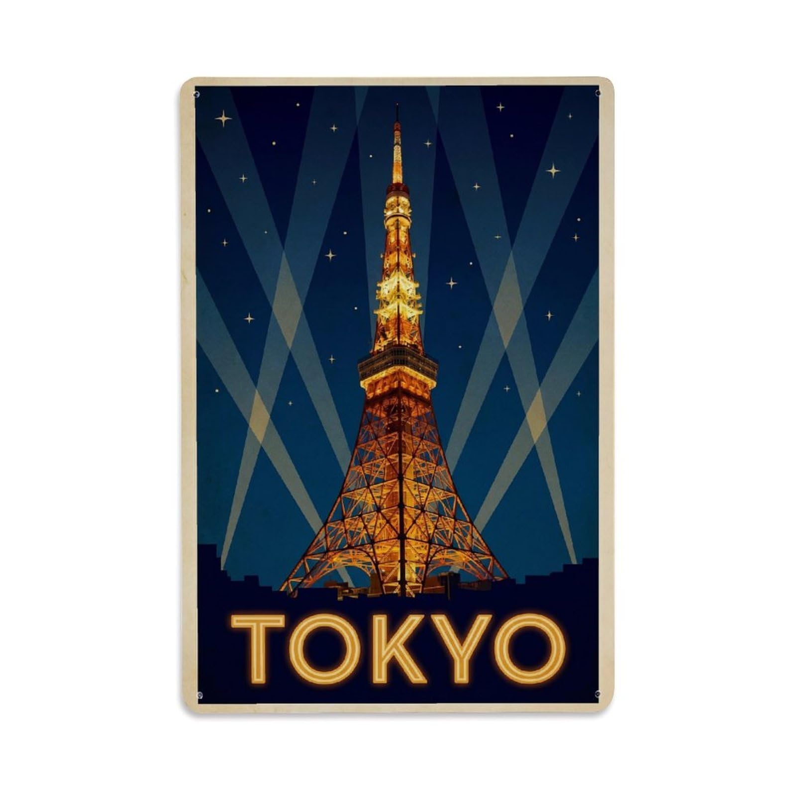 Gead 8X12inch Style Vintage Travel Tokyo Japan Illumination Metal Tin Sign