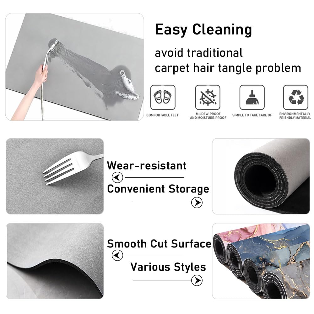 Tappeto antiscivolo in diatomite da cucina, lavabile, per bagno e doccia, stile moderno, 50 x 150 cm, asciugatura rapida e assorbente