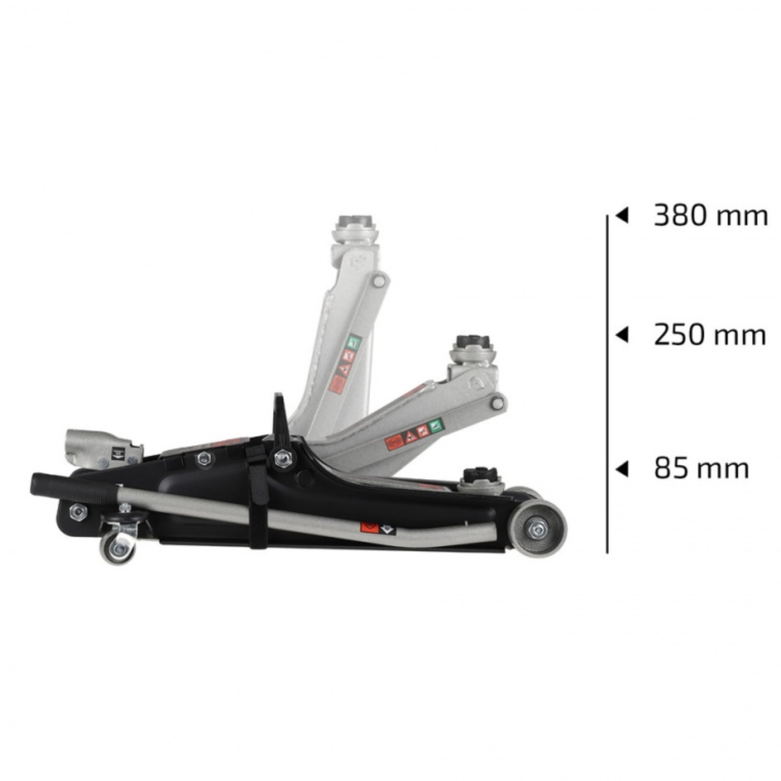 HEYNER Cric idraulico a carrello per auto, basso profilo piatto, 2,25 tonnellate, attrezzo di sollevamento con cuscinetto protettivo extra H347020/650