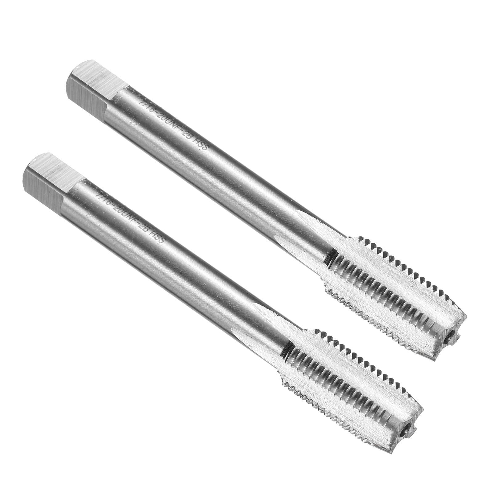QUARKZMAN 2pcs Maschio Inferiore 7/16-20 UNF 2B Filettatura Inferiore Stile Filettatura Maschi Acciaio Rapido HSS6542 Scanalature Dritte Utensile Per Filettatura Viti