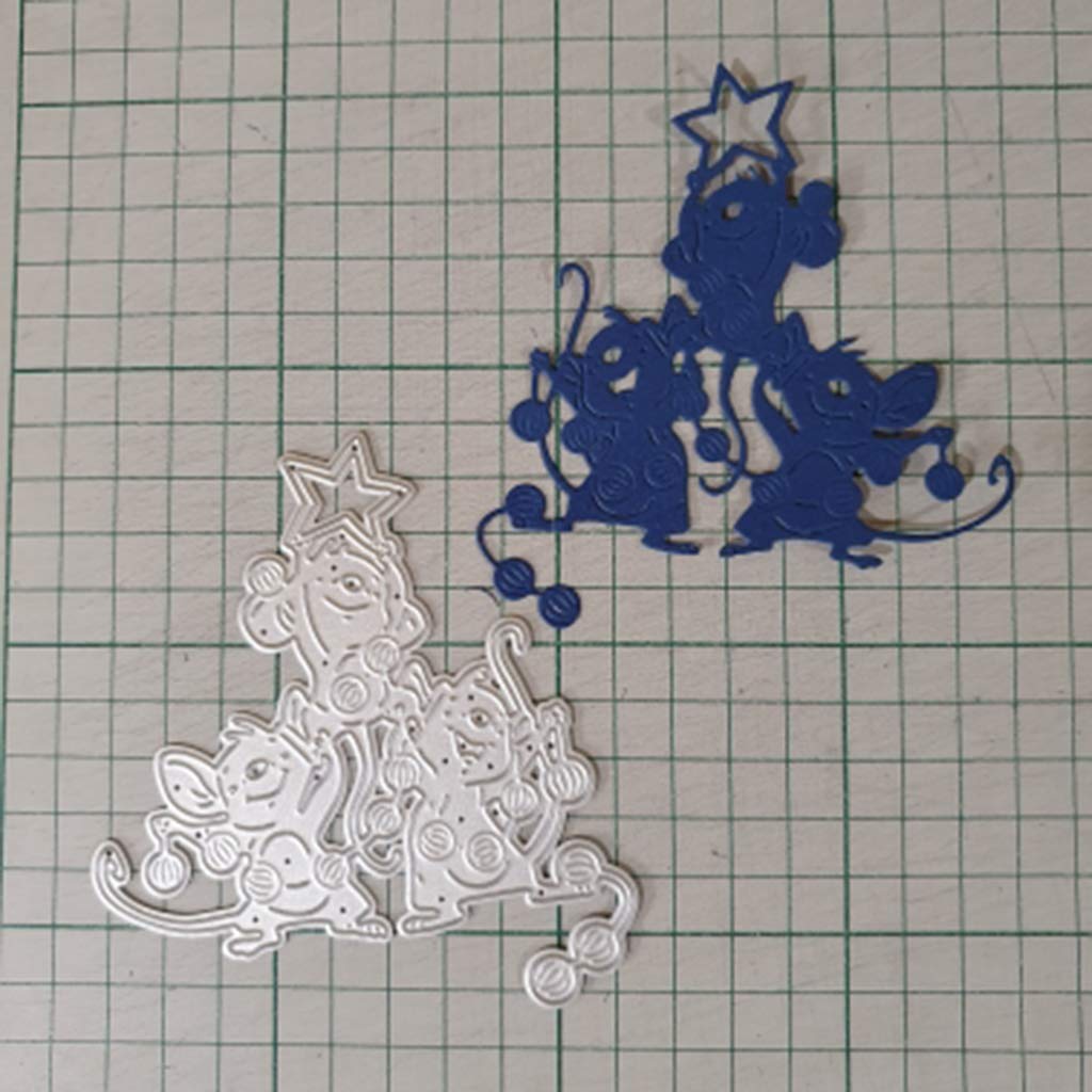 ECMQS - Fustella a forma di topo, per scrapbooking, carta fotografica, biglietti, artigianato in rilievo