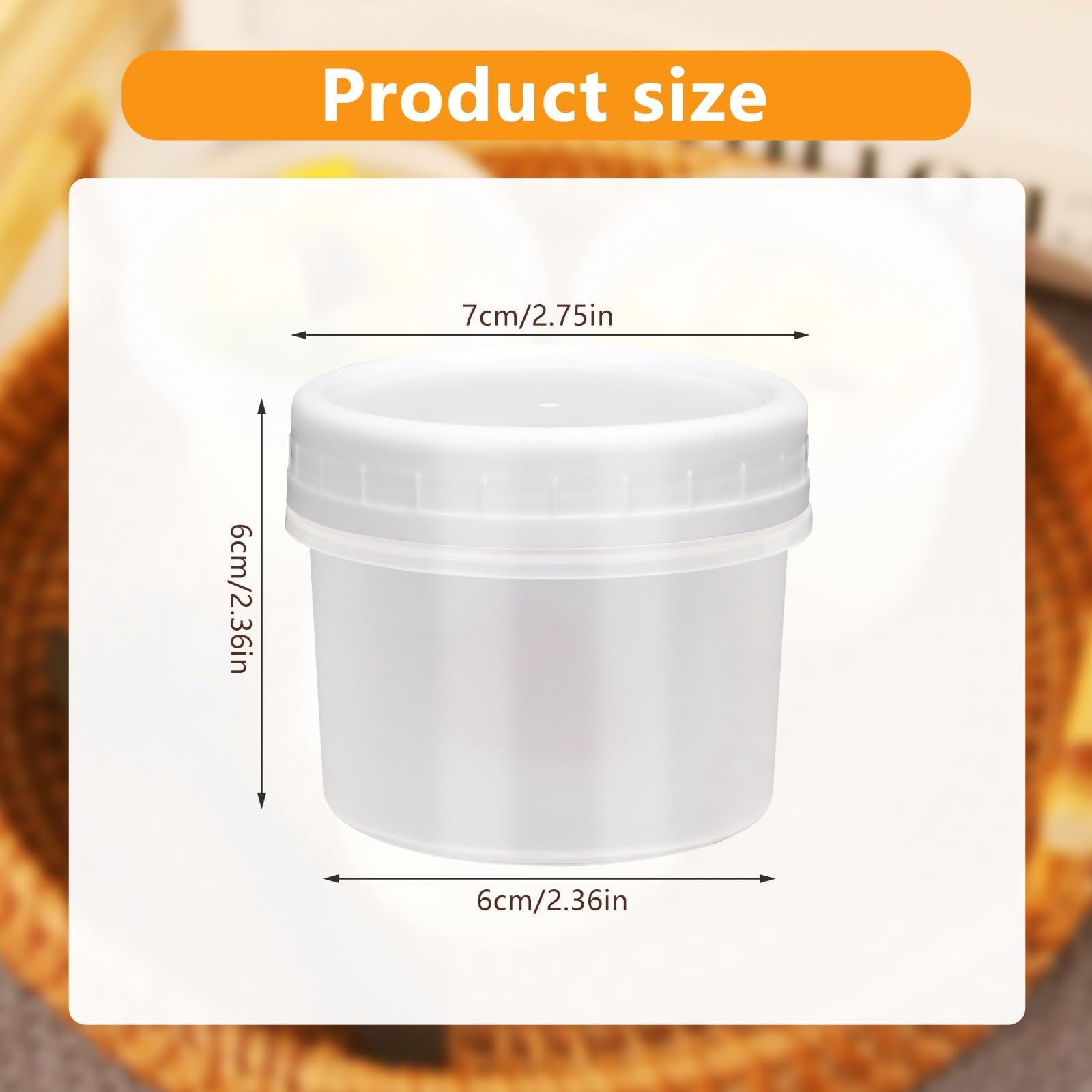 Confezione da 24 barattoli per alimenti da 160 ml, con coperchi a vite, piccoli barattoli refrigerati riutilizzabili, in plastica, per congelatore, torte, marmellate, gelati