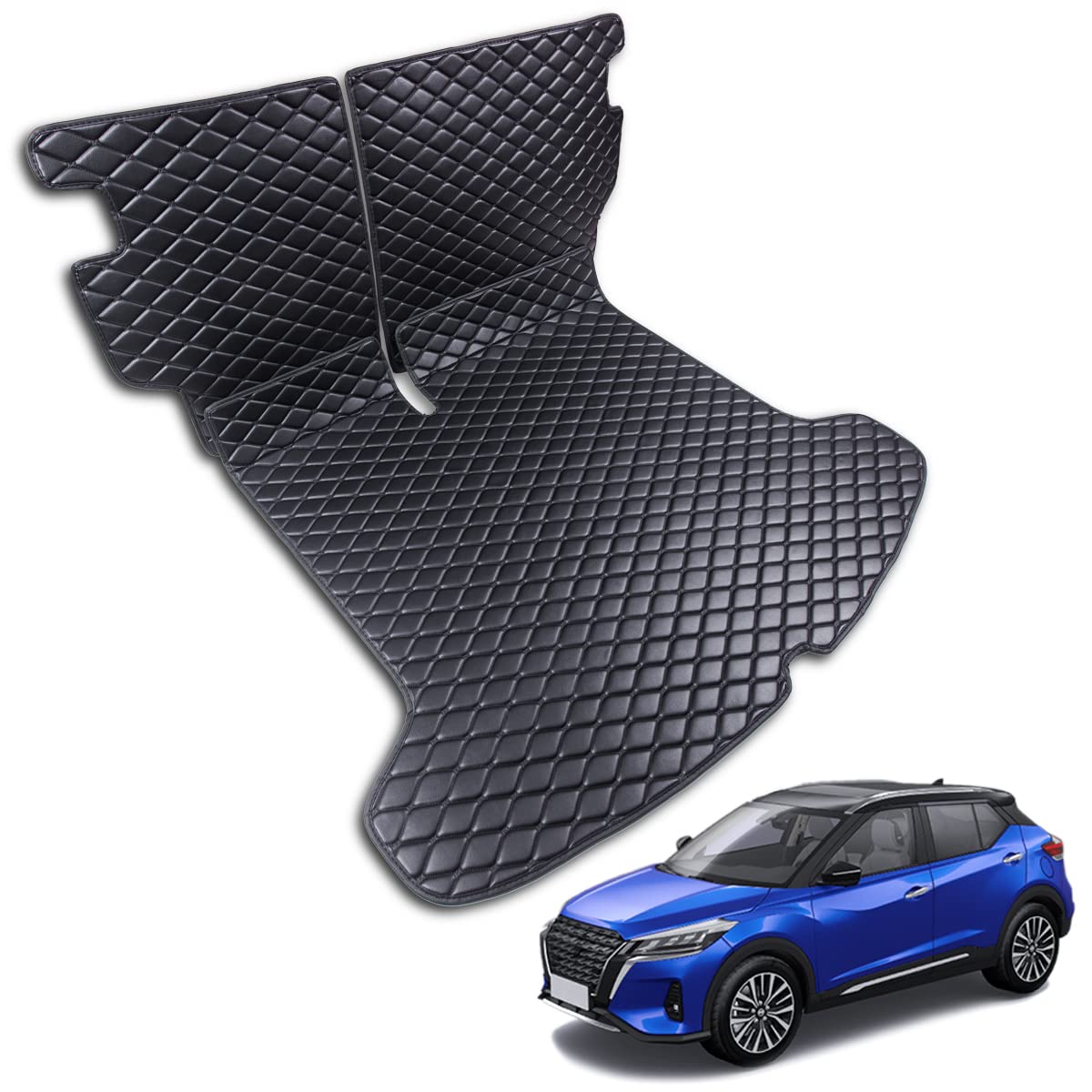 7DEEKEI for 2018-2023 Nissan Kicks Trunk Mat and Rear Backrest Mat Cargo Liners All Weather Anti-Slip 2021 2022 2023