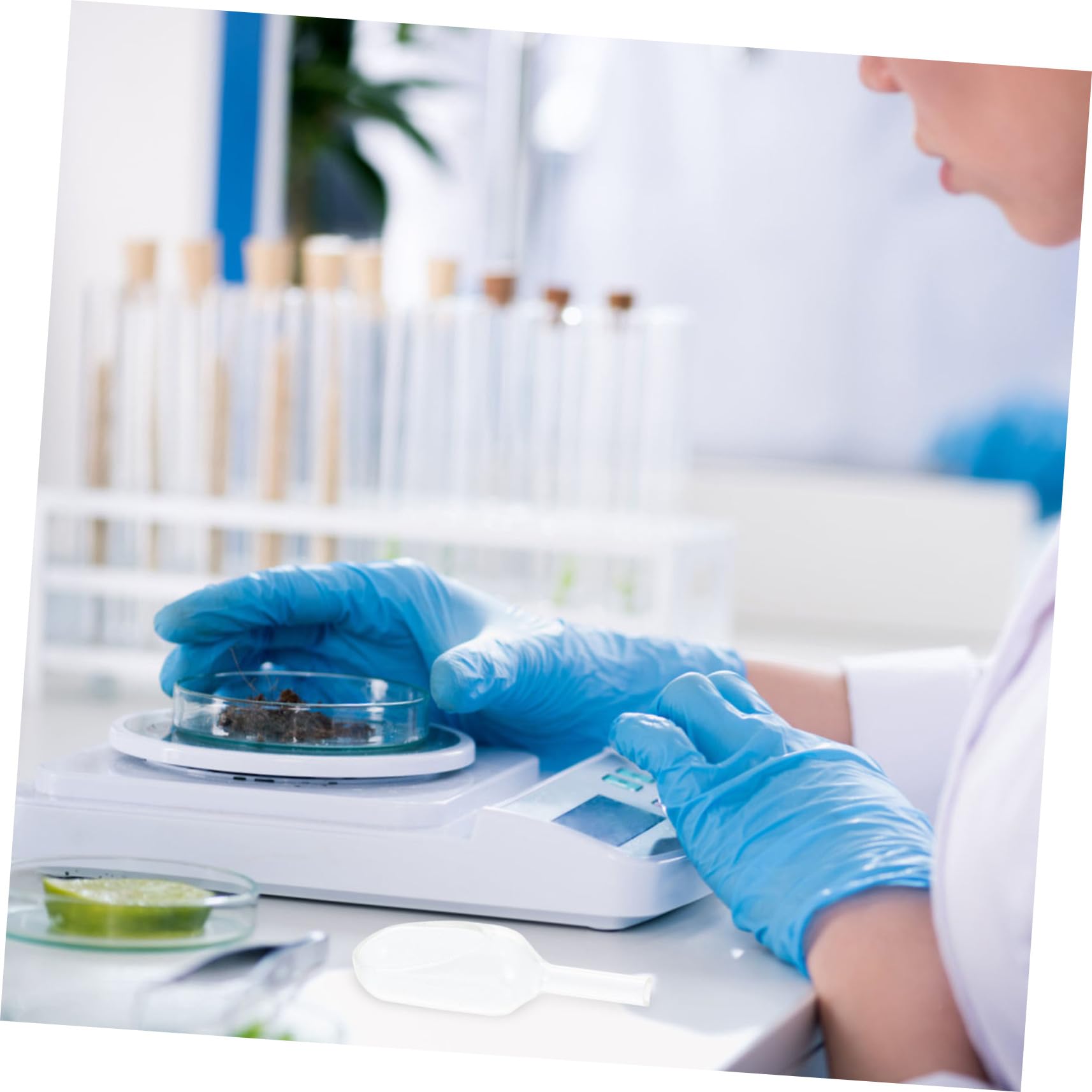 HOMOCONO Weighing Spoon Laboratory Weighing Tool Weighing Plate Digital Spoon Scale Weigh Boats Weighing Scoop Weighing Funnel Instrument Containment Tray Weighing Tray White Glass