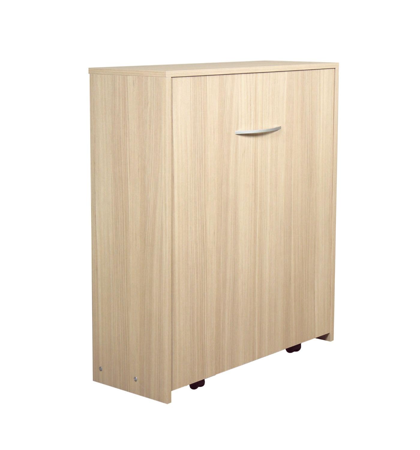 Arredo Stock Letto singolo estraibile e a scomparsa con mobile, rete e materasso, 80x190 cm (olmo)