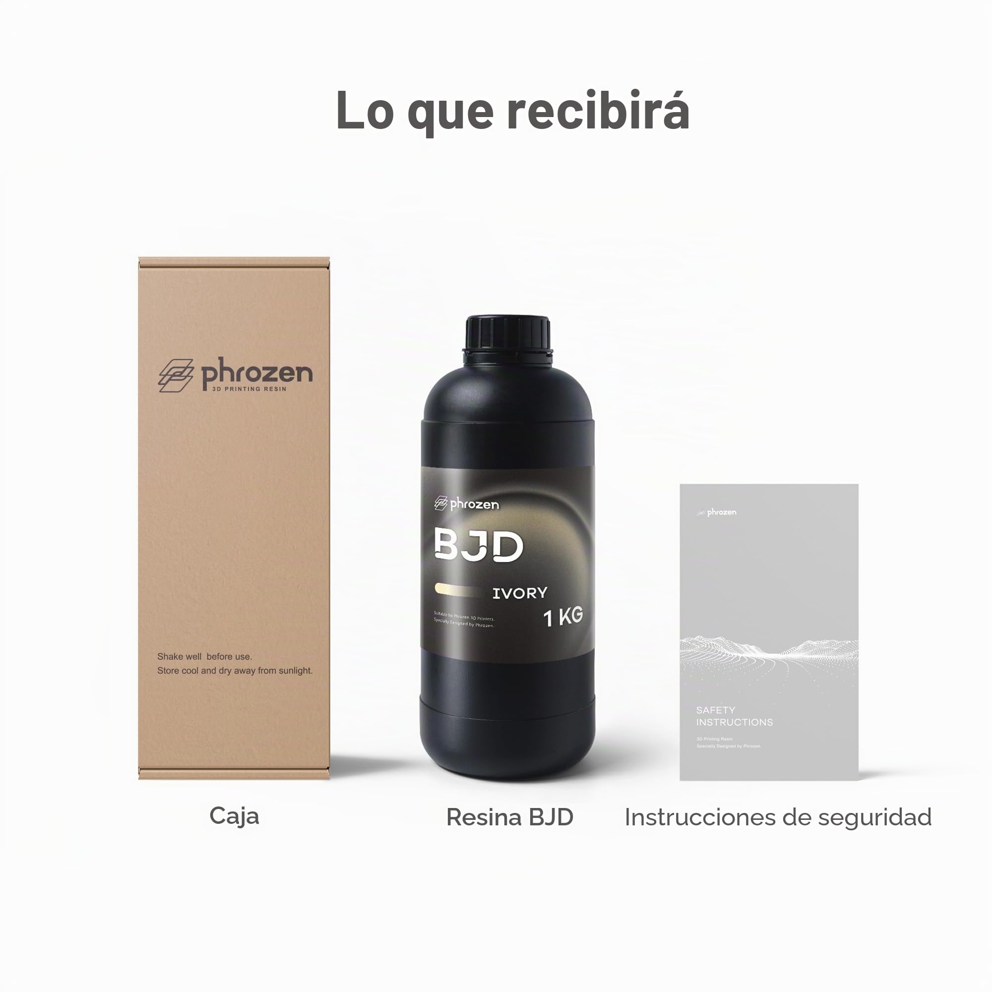 Phrozen Resina BJD para Impresión 3D, Acabado Mate Liso y Resistente al Desgaste para Muñecas y Figuras Articuladas, Fotopolímero de Curado UV 405 nm para Impresoras LCD/DLP/MSLA, Marfil, 1 kg