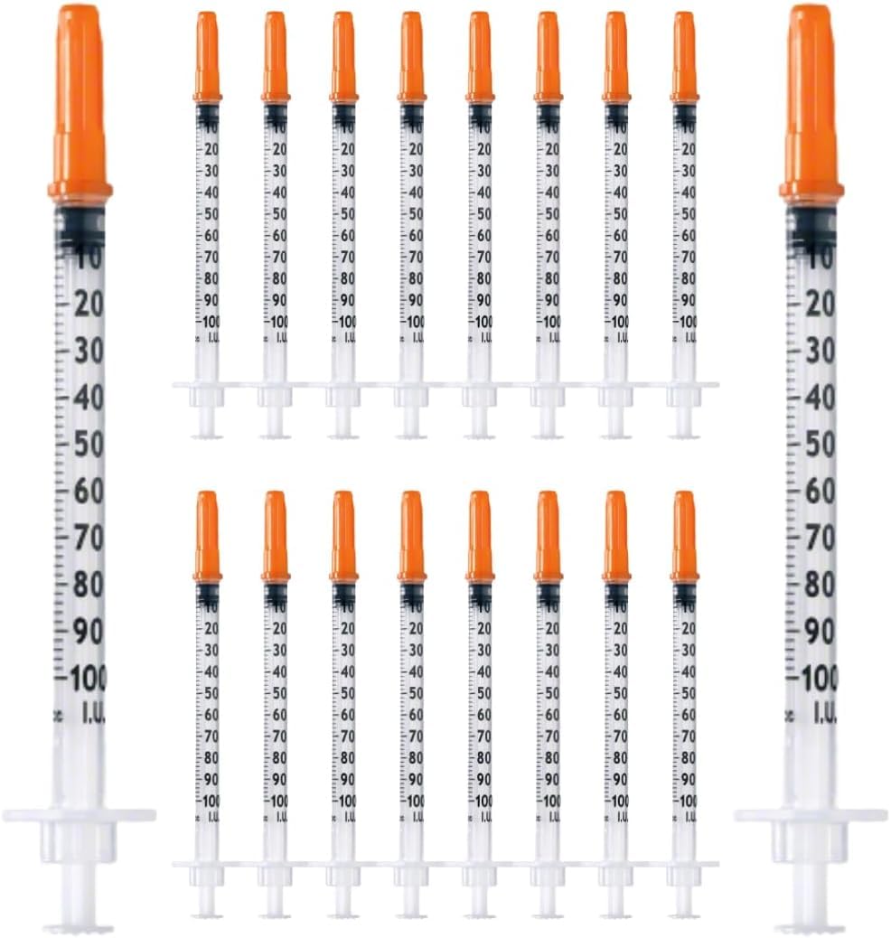 Lot de 100 tubes en plastique de 1 ml/cc de 30 g (0,3 x 12,7 mm), outils de mesure polyvalents, accessoires de laboratoire, emballés individuellement (30 g 1/2"")
