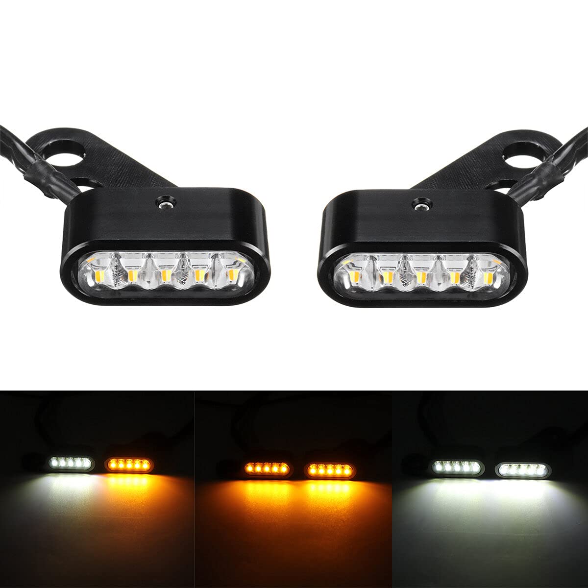 Kierownica Motocykla 10 Led Mini Kierunkowskaz Świateł Do Jazdy Harley/Sportster Xl 48 72 1200 883 - Wędzony