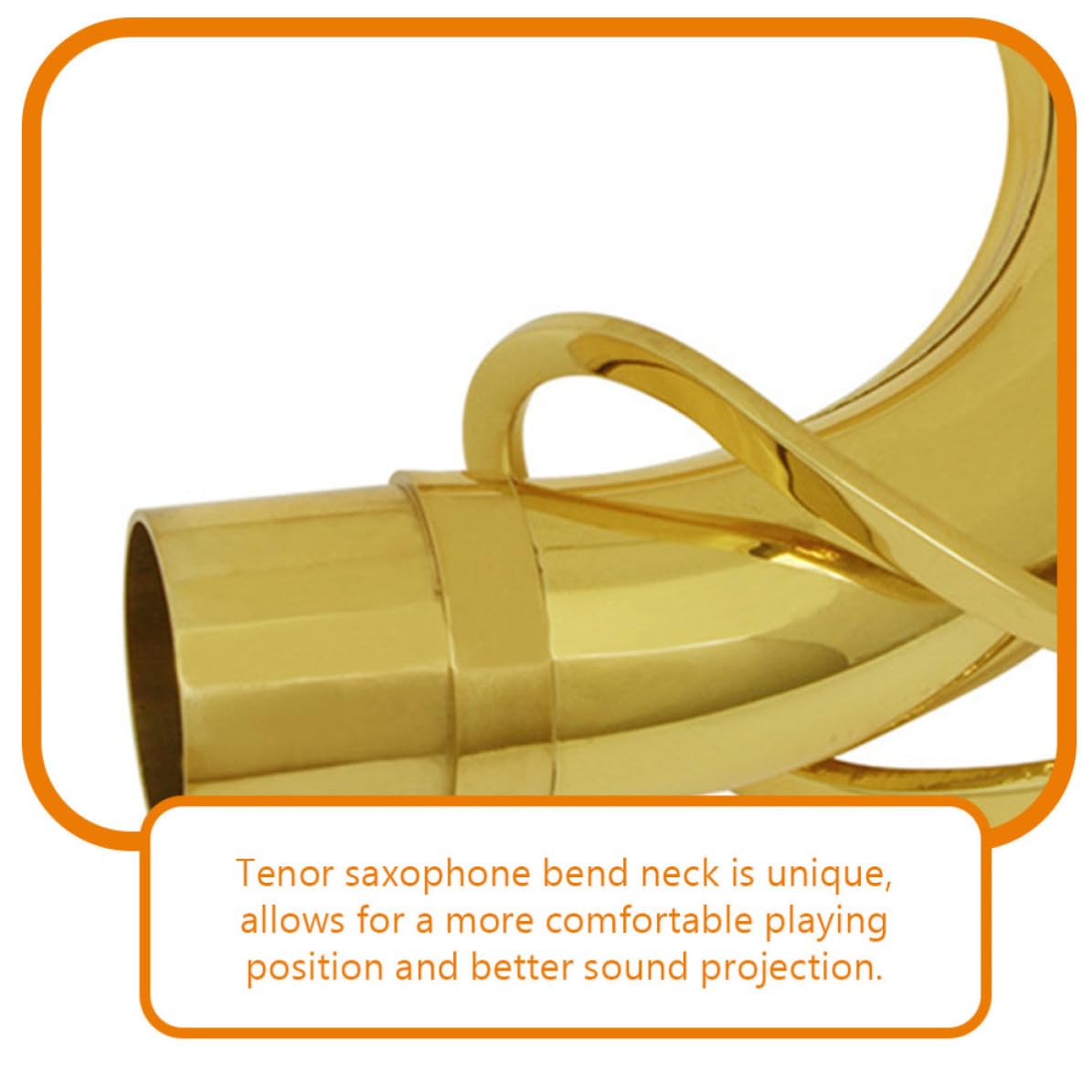 Collo per Sassofono Tenore Curvo 27, 5mm in Ottone Argentato | Ricambio per Sax Tenore, Finitura Oro, Resistenza All’usura e Minore Deformazione, Posizione Comoda