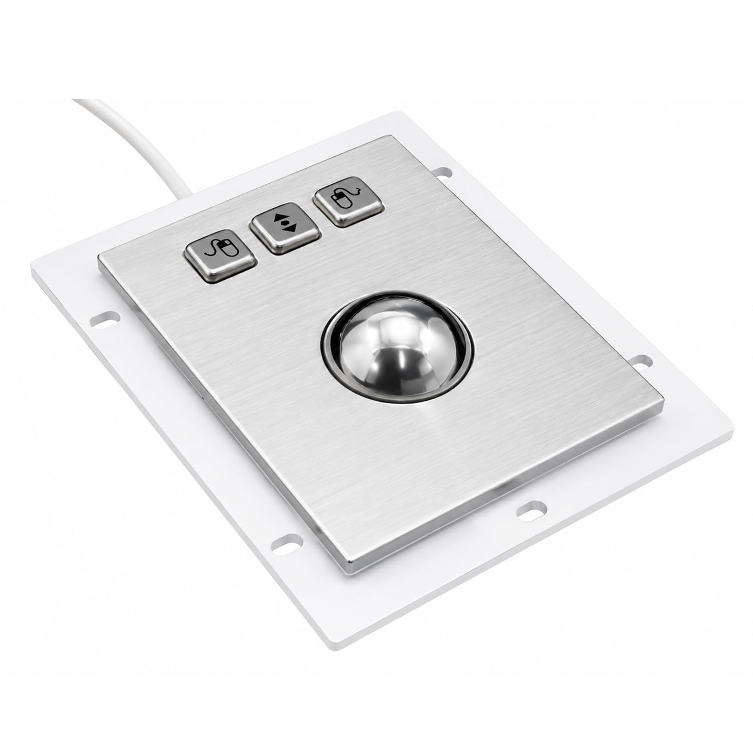 MCSaite Souris Trackball filaire ergonomique 3,6 cm avec anneau de défilement en alliage d'aluminium compatible avec Mac, Windows PC, ordinateurs - Argenté