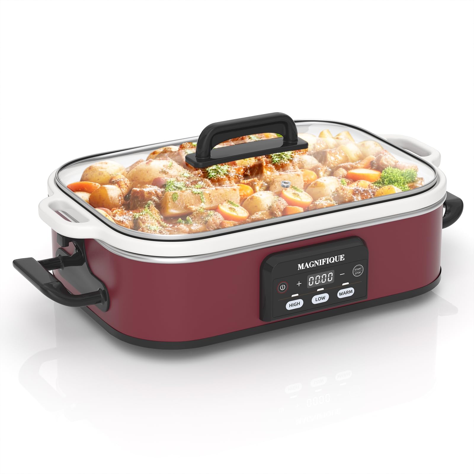 4 Quart Casserole Programmable Slow Cooker with Ceramic Baking Dish - Perfect Kitchen Small Appliance for Family Dinners