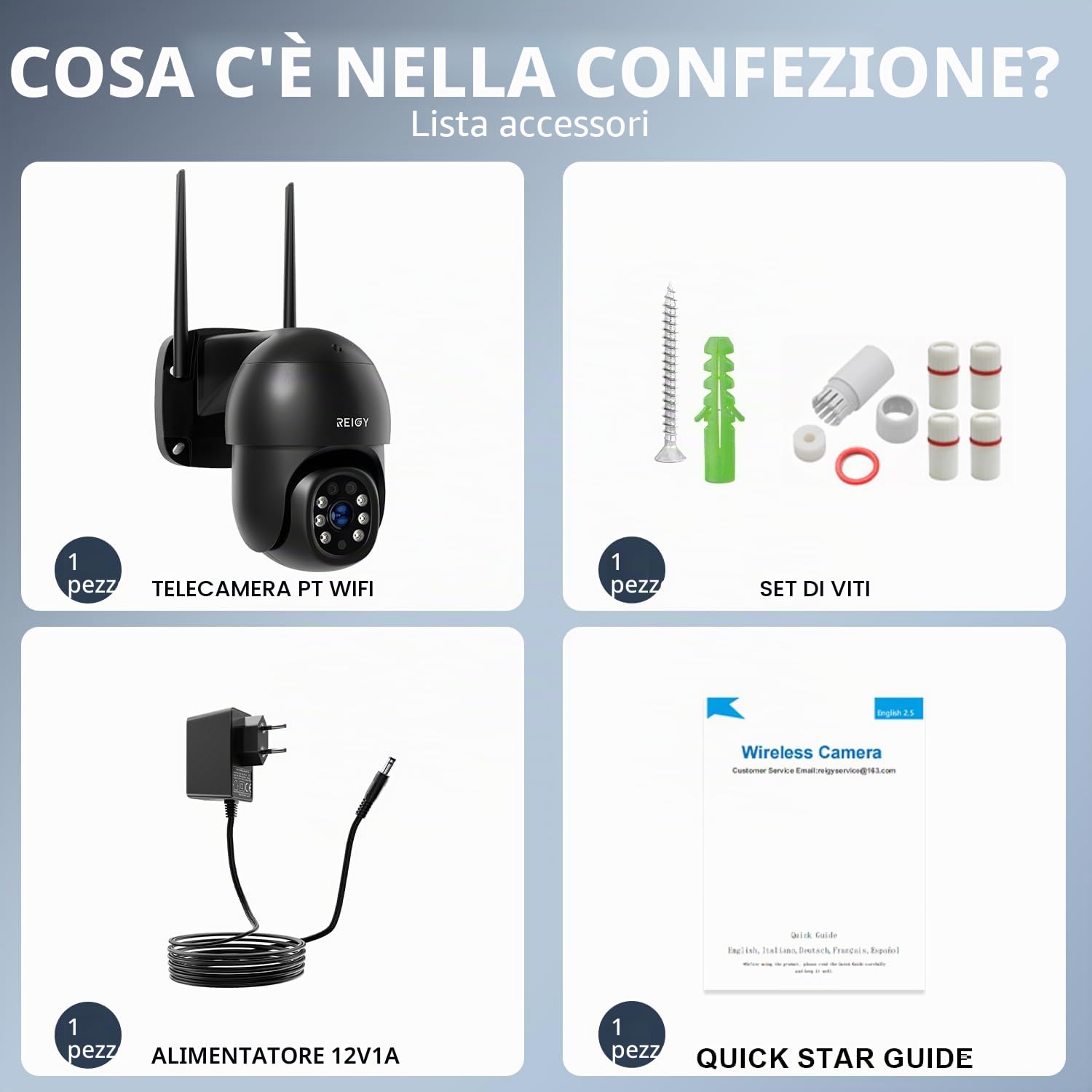 REIGY 8MP Telecamera PT WIFI Esterno 360 Gradi, Videocamera Sorveglianza