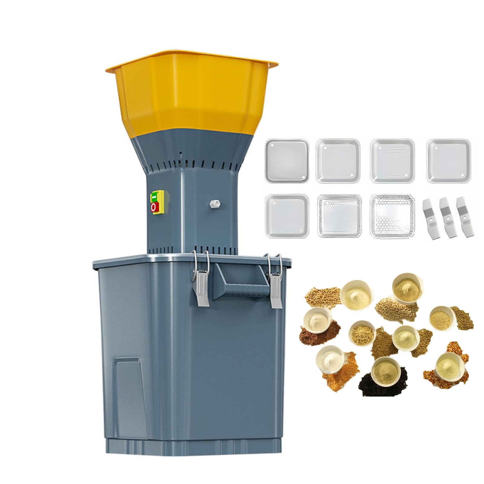 Mulino Agricolo 30L/45L Elettrico con 7 Setacci, Macina per Mangimi e Cereali Secchi(30L)