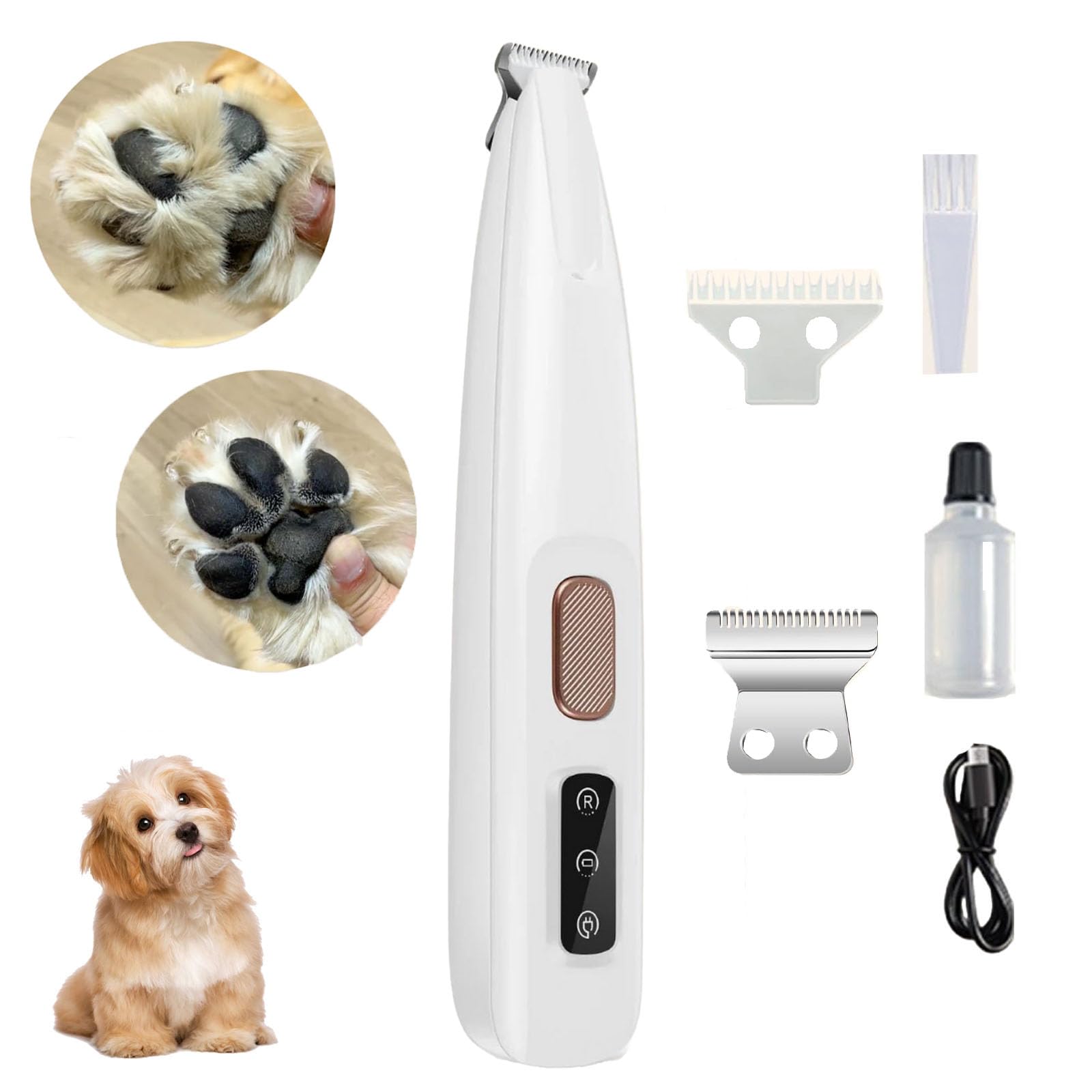2026 Patounet Tondeuse, Tondeuse Chat Poils Longs Noeud, Soin-Des-Pattes-Sans-Douleur-En-Quelques-Secondes, Led Intégrée, Pour Pattes, Yeux, Oreilles, Visage, Corps (A)
