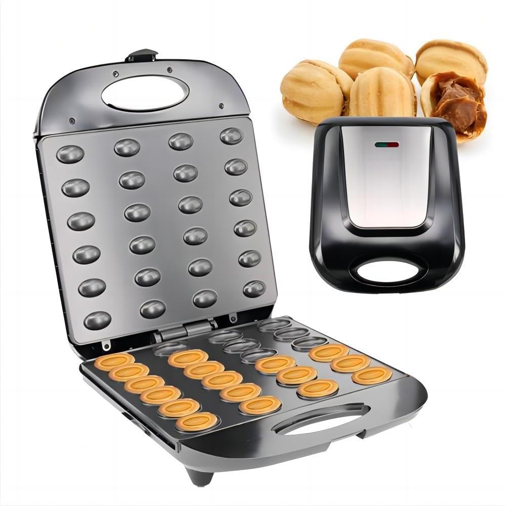 Máquina eléctrica para hacer galletas de nuez de 24 agujeros, máquina eléctrica de nuez para aperitivos, máquina de sándwich, máquina de sándwich, fabricante de moldes de nueces eléctrico, 2