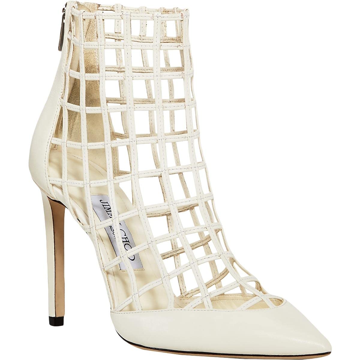 JIMMY CHOO Womens Sheldon Leather Caged Dress Heels