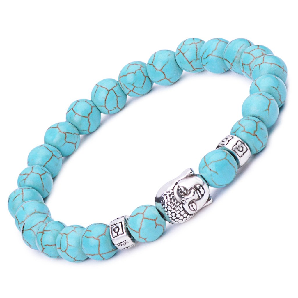 Bracciale Buddha In Pietre Naturali Blu - Energia, Fortuna E Benessere Per Uomo E Donna - Foto 2
