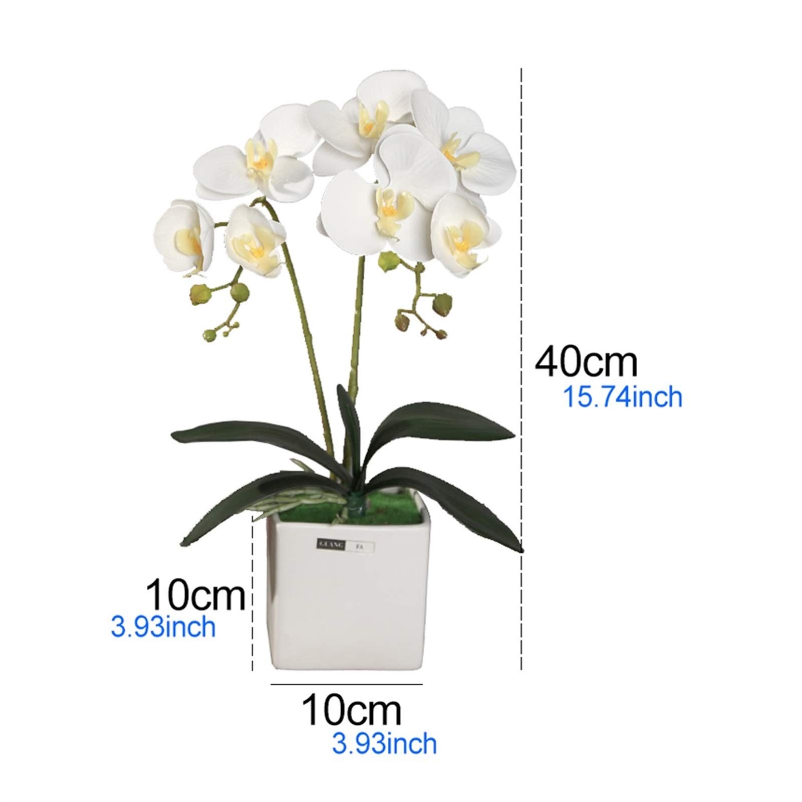Fleur Artificielle en Pot, Fausse Fleur, orchidée Artificielle avec Vase, Faux bonsaï Phalaenopsis pour décoration de Salon, Composition Florale Artificielle, D,D,D