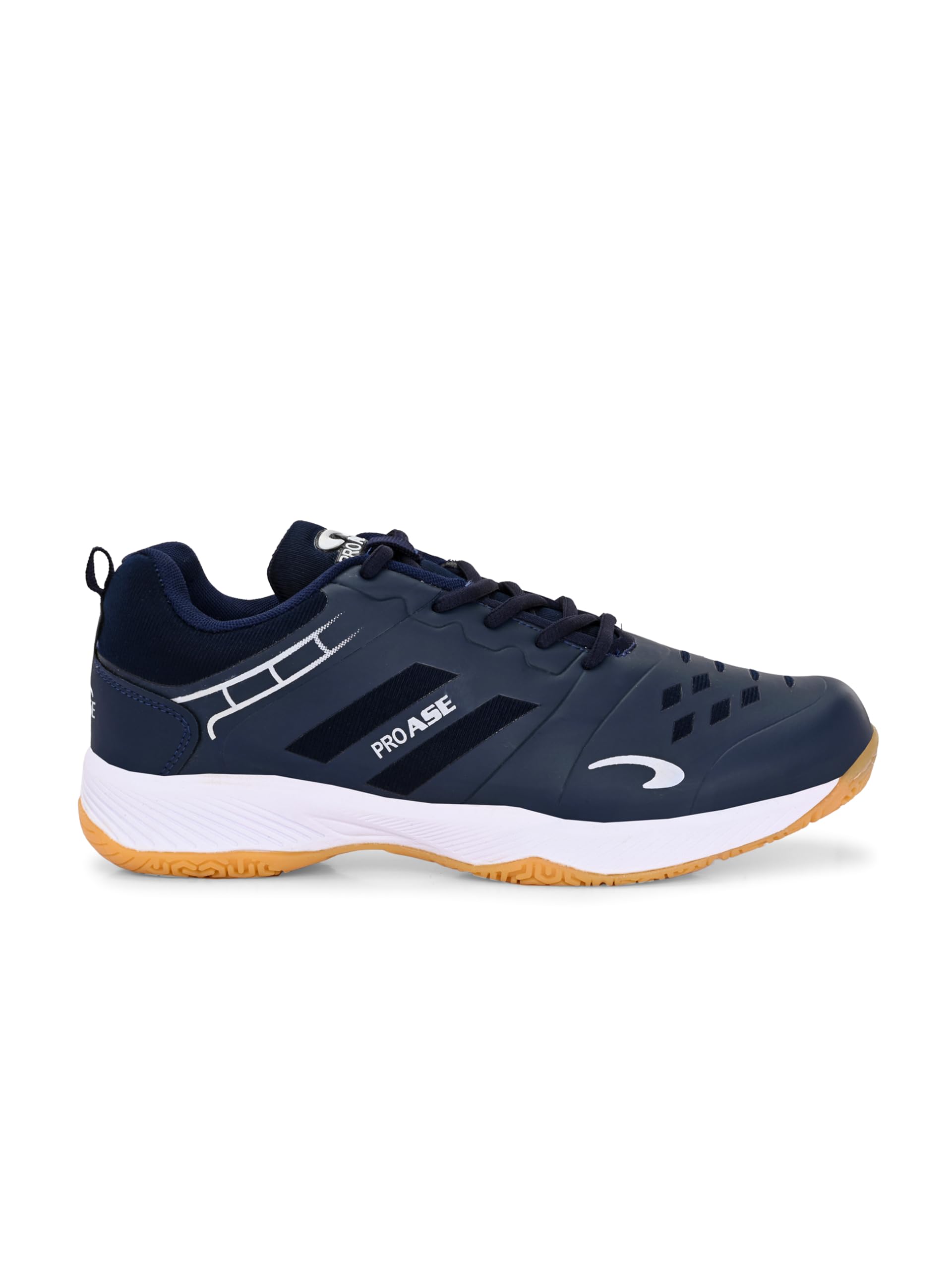Pro ASE Non-Marking Badminton Shoes - Lightweight & Durable, Perfect for Squash, Table Tennis, Pickleball & Indoor Sports | X-Cushion, Active Grip Sole, Toe Assist | Men, Women, Unisex | Blue,Black,White