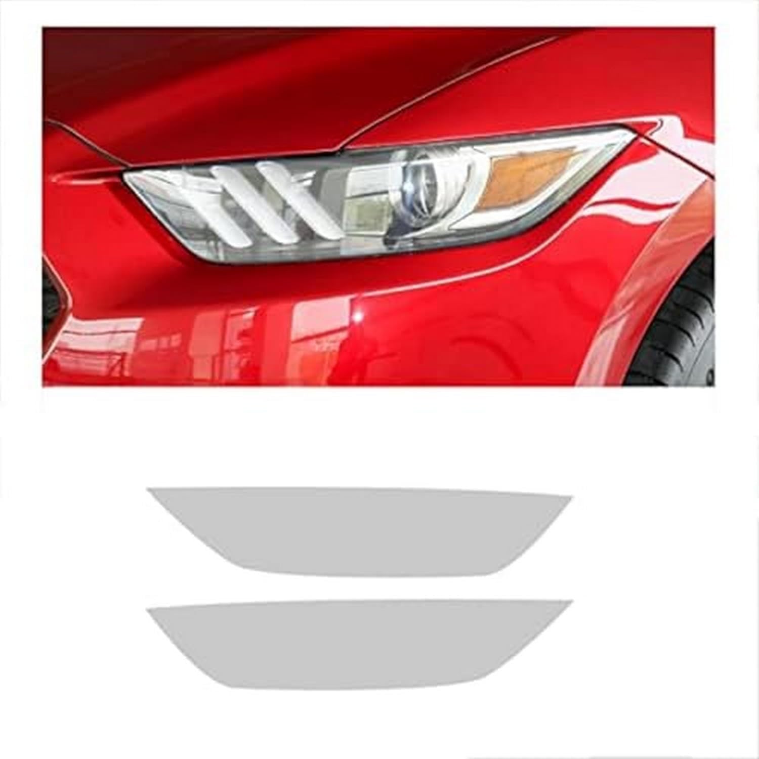 SamLng Car Front Light Film for Mustang 2015 2016 2017 Car Headlight Protective Film Front Light Transparent Blackened TPU Sticker Car Headlight Protective Film