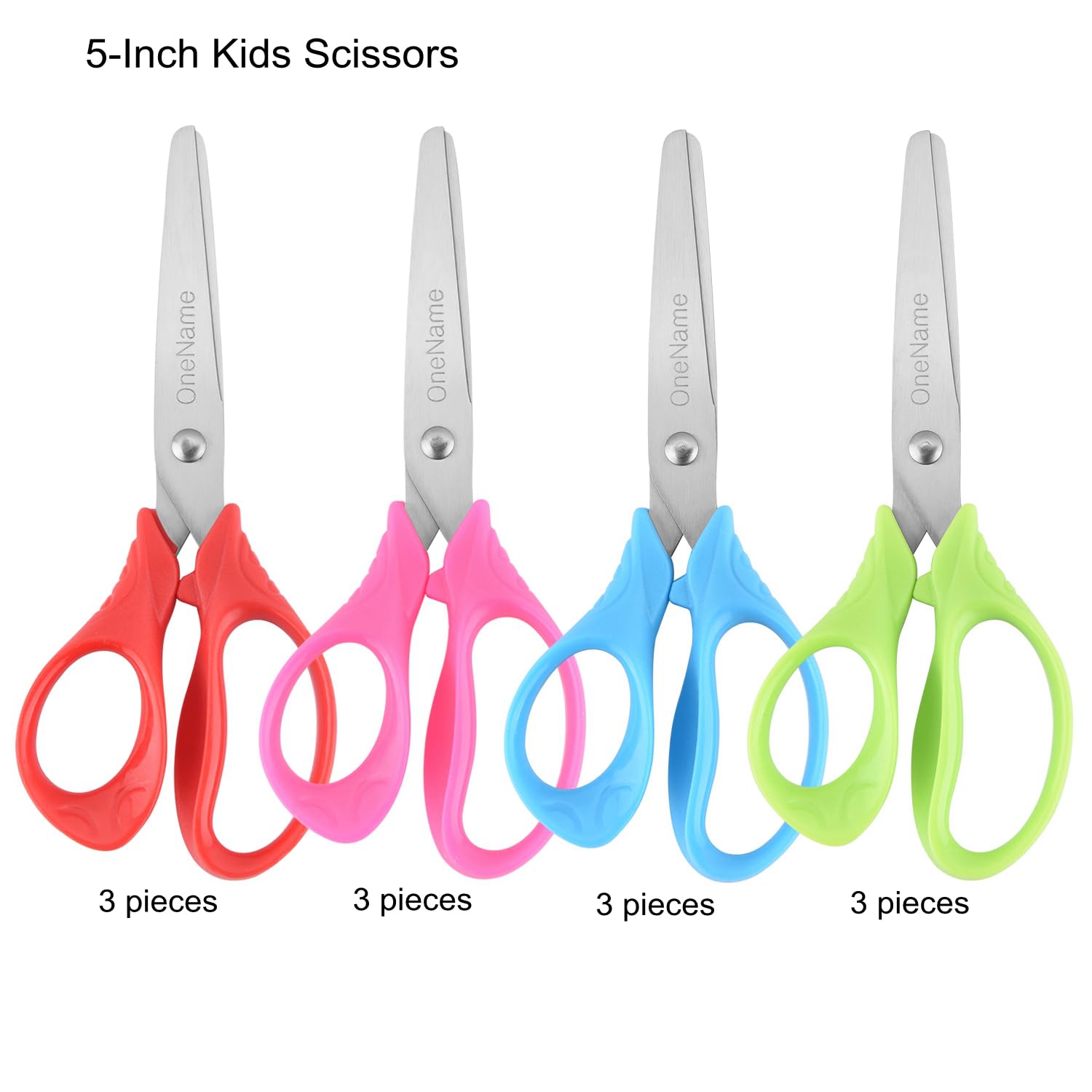 5" Kids Scissors,12 Pack Safety Children Scissors,Stainless Steel Blades Comfort-Grip Handles Small Craft Scissor for Kids,Great for DIY,Arts,Home,School Classroom Student Use Assorted Colors