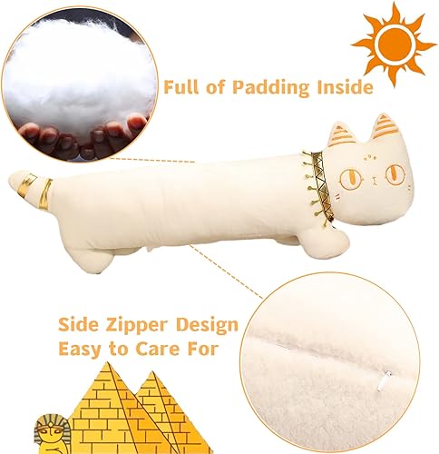 Miniatura 6 de Juguetes de peluche largos de gato, lindas almohadas largas de gato blanconegro, almohada de felpa súper suave de gato de dibujos animados, juguete