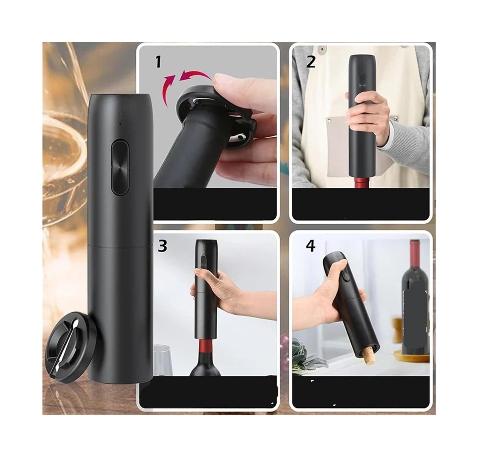 4-in-1-Weinöffner-Set, multifunktionaler Korkenzieherverschluss und Dekanter