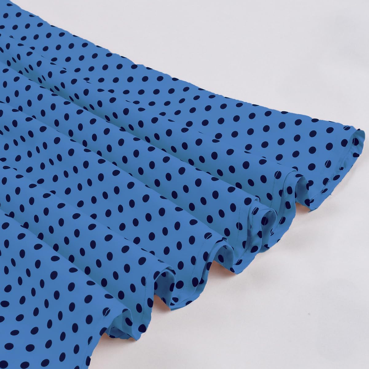 ODIZLI Women's 1950s Retro Dress Short Sleeve Notched Lapel Polka Dot Stripe Swing Dress with Belt Cocktail Dress - Image 3