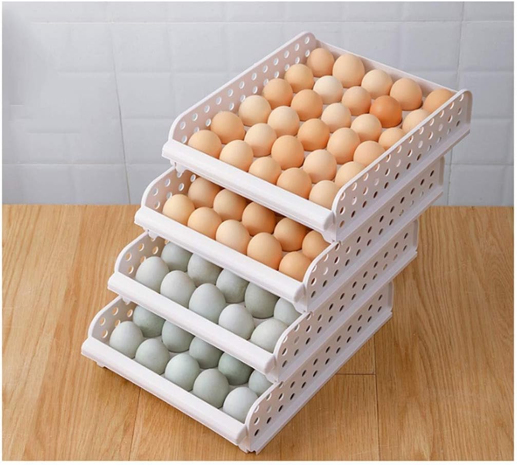 Botes de Cristal Bandejas de huevos for refrigeradores de gran huevo Bastidores de plástico, refrigerador de almacenamiento en rack cajas frescas de mantenimiento botes herméticos