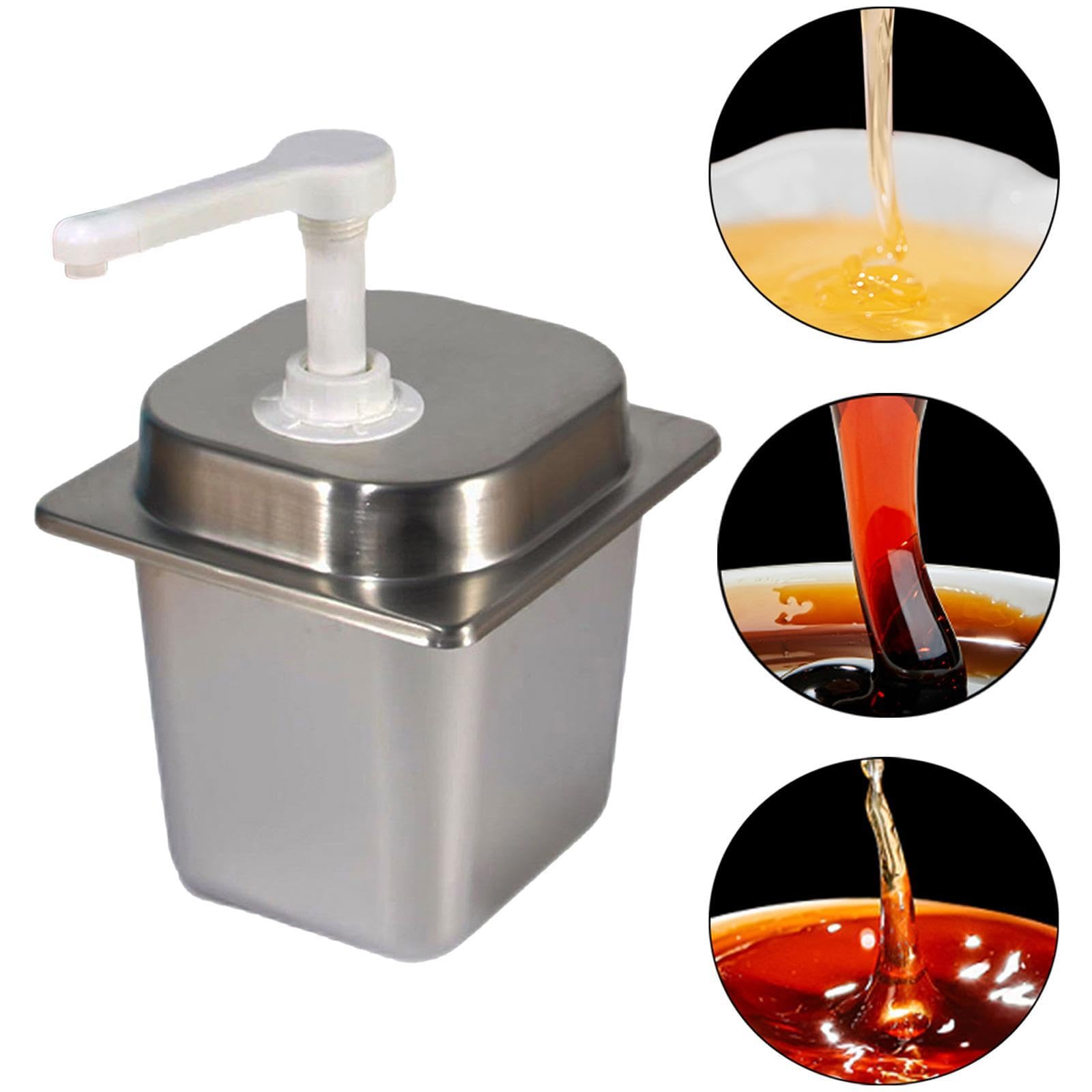 Botella con Dosificador de 2,3 L para Salsas Y Condimentos, Dispensador Manual para Cocina Y Bar, 15 CC