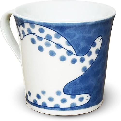 Miniatura 5 de Taza de cerámica japonesa con caja de regalo, serie de tazas de té Nekochigura, 10 onzas líquidas, taza de café japonesa Yunomi Pottery, taza de