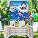 Shark Party Decorations Shark Photo Prop, Giant Fabric Shark Photo Booth Background, Funny Shark Theme Party Games Supplies for Shark Birthday Party 5x 4.3 ft