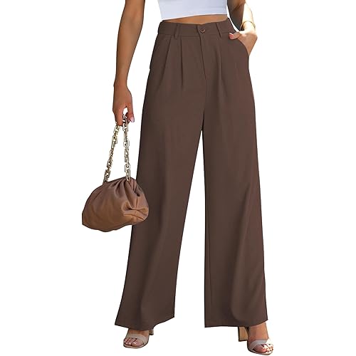 GRAPENT Wide Leg Pants for Women Work Business Casual High Waisted Dressy Pants Flowy Trousers Office