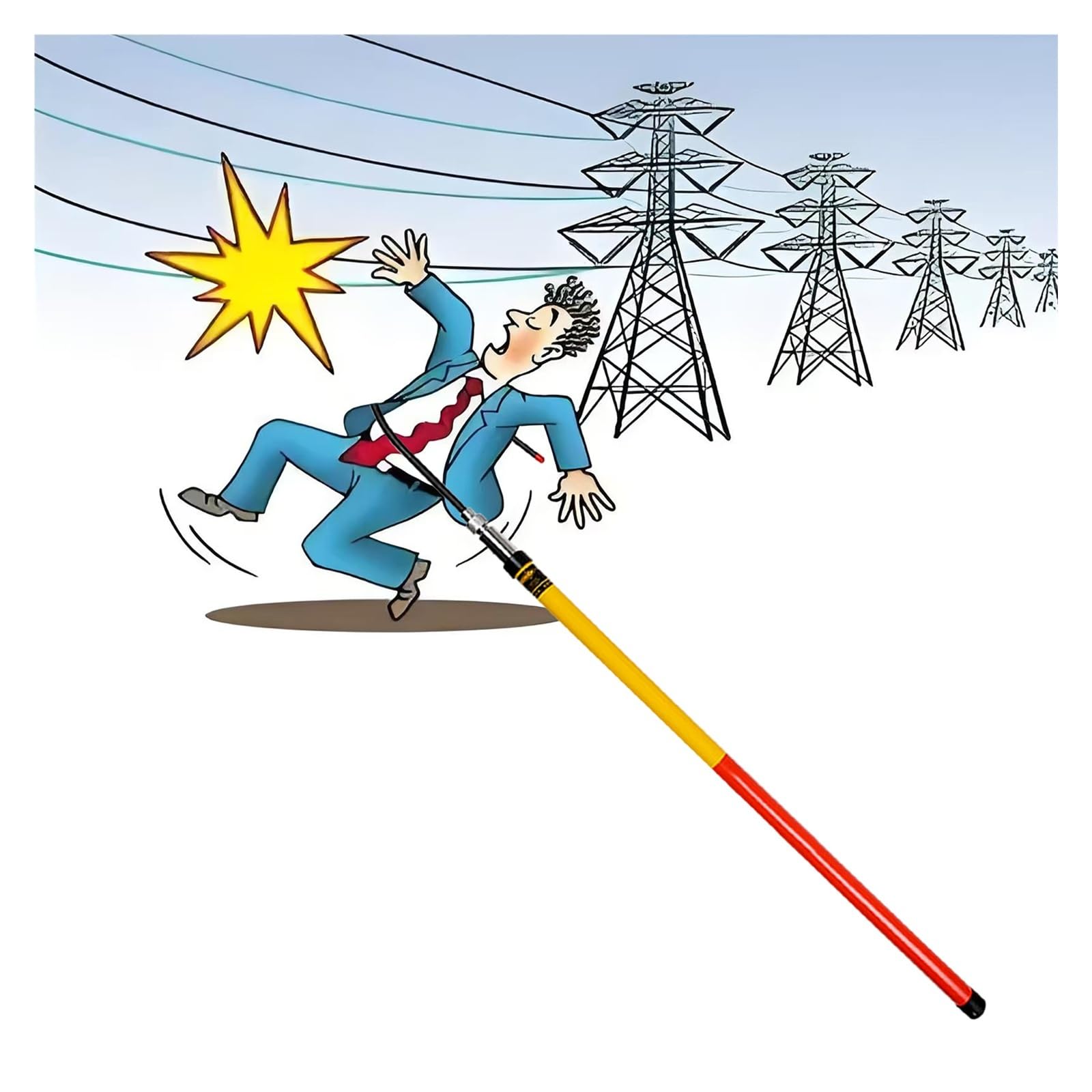 Herramienta de seguridad eléctrica, gancho de rescate aislado, poste de rescate telescópico de alta resistencia, para taller, hotstick, reparación de cables, mantenimiento de cables, técnicos de