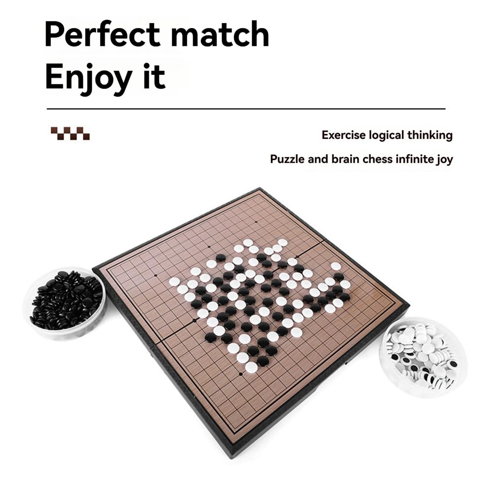 Juego de Ajedrez Go Clásico: Tablero de Ajedrez Plegable Magnético Go Gobang, Damas de Plástico, Regalos para Amantes de los Juegos, Portátil y Duradero.