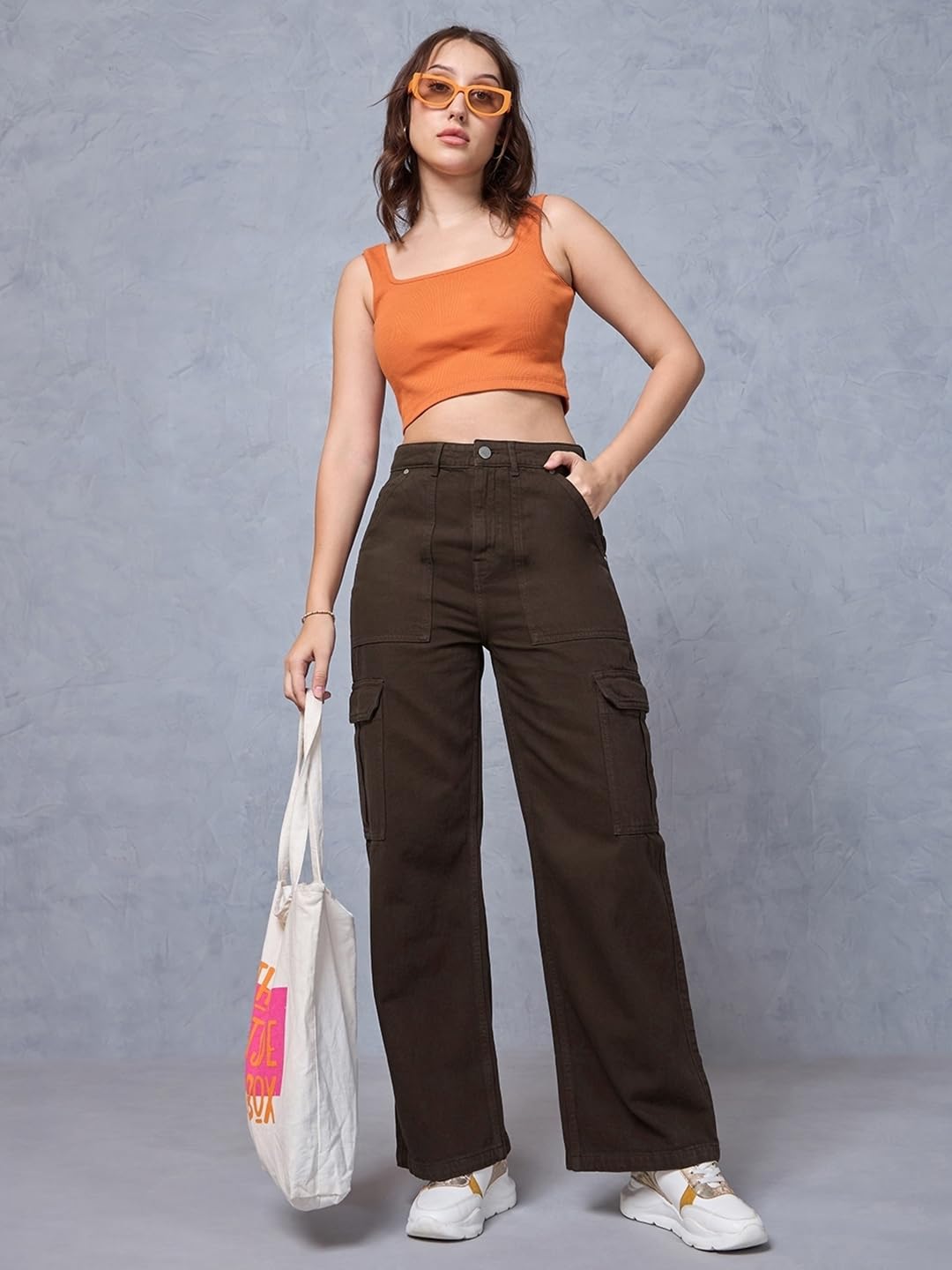 Bewakoof Jeans de corte recto 100 % algodón para mujer, pantalones para mujer, pantalones de mezclilla clásicos, uso diario, ropa de calle, ligeros y flexibles, pantalones rectos para mujer