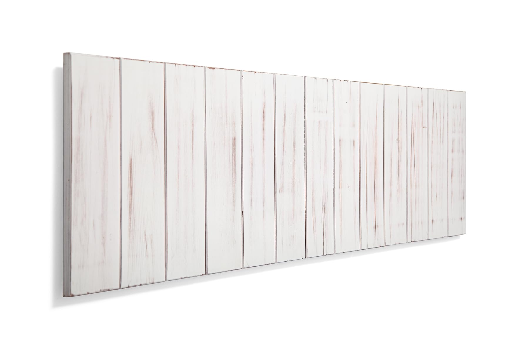 SUENOSZZZ-ESPECIALISTAS DEL DESCANSO Cabecero de Cama de Madera ANETO Color Blanco Vintage para Pared. Cabecero de Tablas Verticales. Estilo Vintage, para Camas de 150